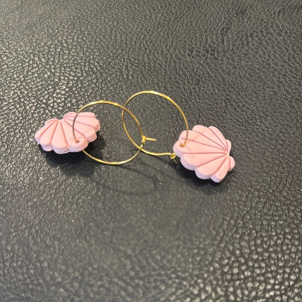 Pink Shell Earrings - Picture 3 of 3